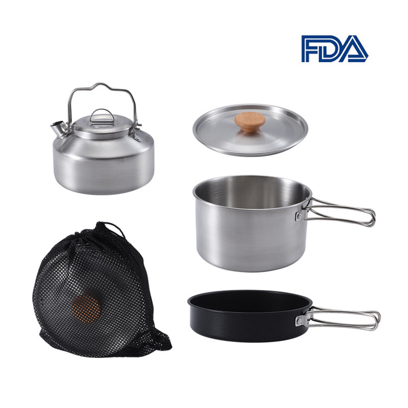 Load image into Gallery viewer, KinWild Stainless Steel Camp Cook Set