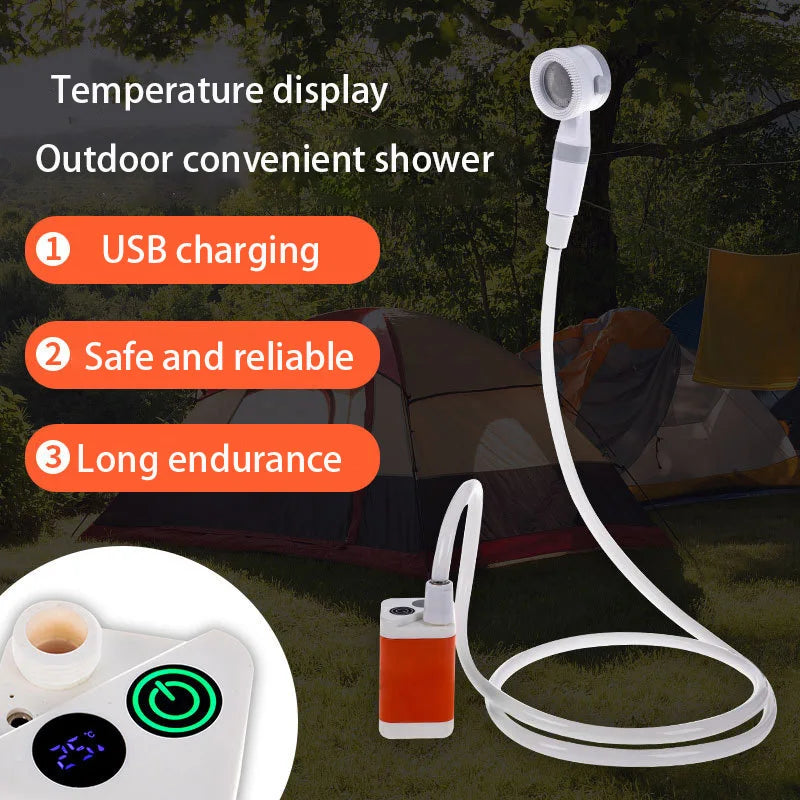 Load image into Gallery viewer, Filter Well Outdoor Camping Portable Electric Shower with 5Gallon Folding Bucket