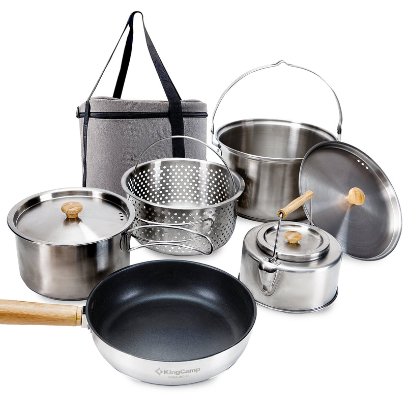 Load image into Gallery viewer, KingCamp Stainless Steel Cookware Set