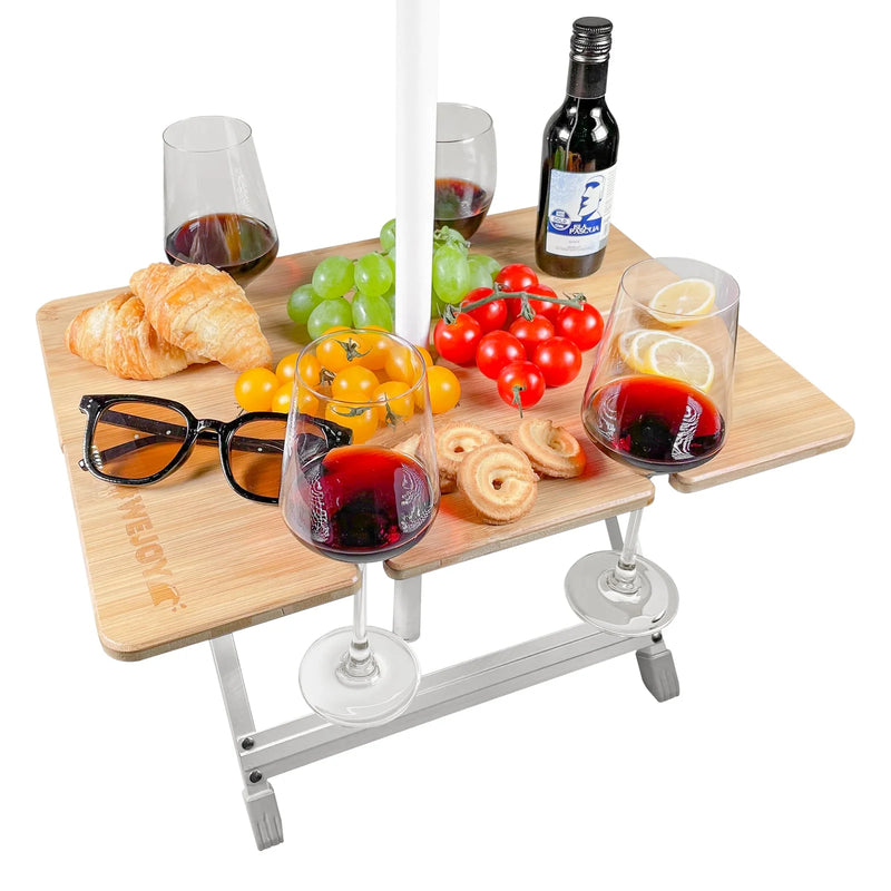 Load image into Gallery viewer, WEJOY Bamboo 4333 Mini Picnic Table with Umbrella Hole