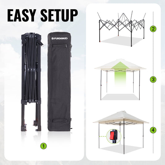 FUNDANGO 10x10ft Pop Up Outdoor Canopy Tent Sun Shelter Tent