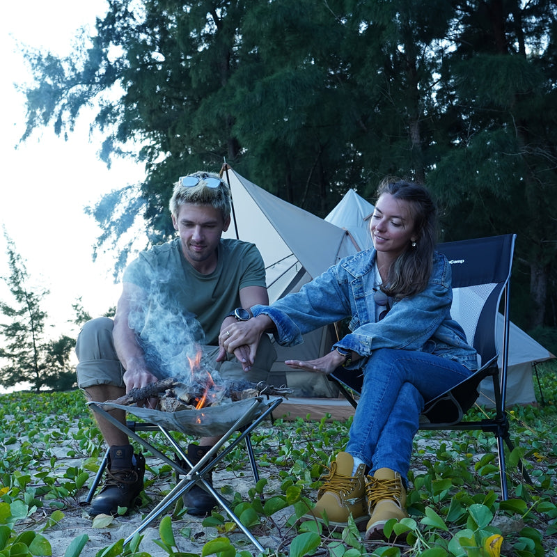 Load image into Gallery viewer, KingCamp Fire Stand Stainless Steel Bonfire Rack