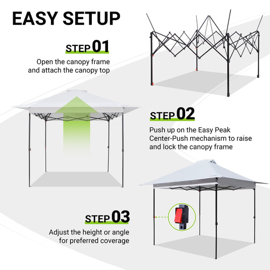 FUNDANGO 10x10ft Pop Up Outdoor Canopy Tent Sun Shelter Tent
