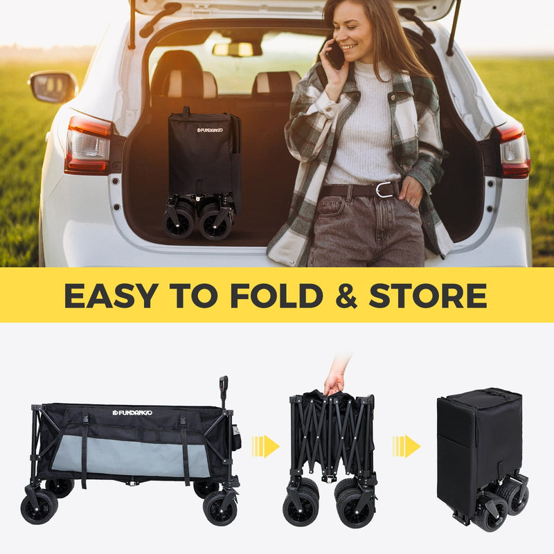 Load image into Gallery viewer, FUNDANGO Folding Wagon 180L Dual Chassis Camping Wagon
