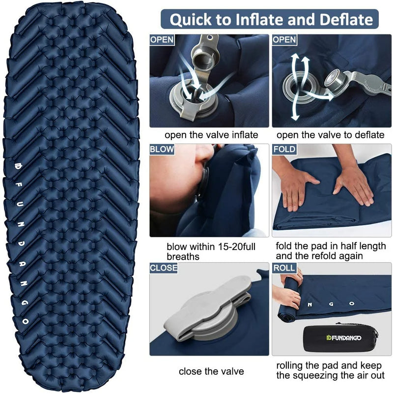 Load image into Gallery viewer, FUNDANGO Single Air Pad Ultralight Inflatable Camp Mattresses Sleeping Pad
