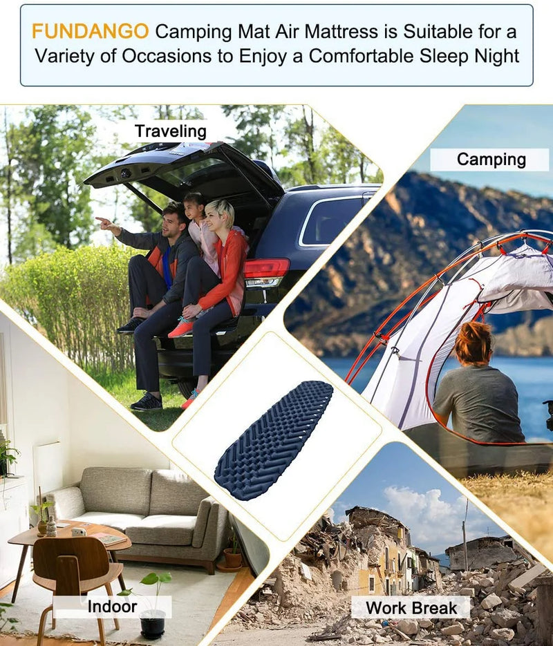 Load image into Gallery viewer, FUNDANGO Single Air Pad Ultralight Inflatable Camp Mattresses Sleeping Pad