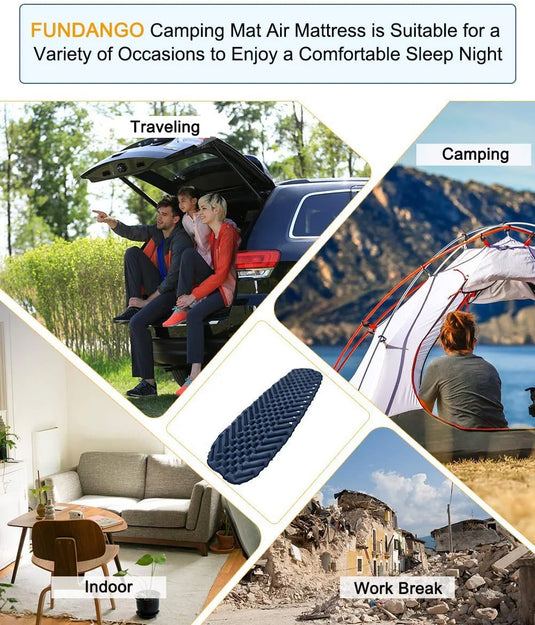FUNDANGO Single Air Pad Ultralight Inflatable Camp Mattresses Sleeping Pad