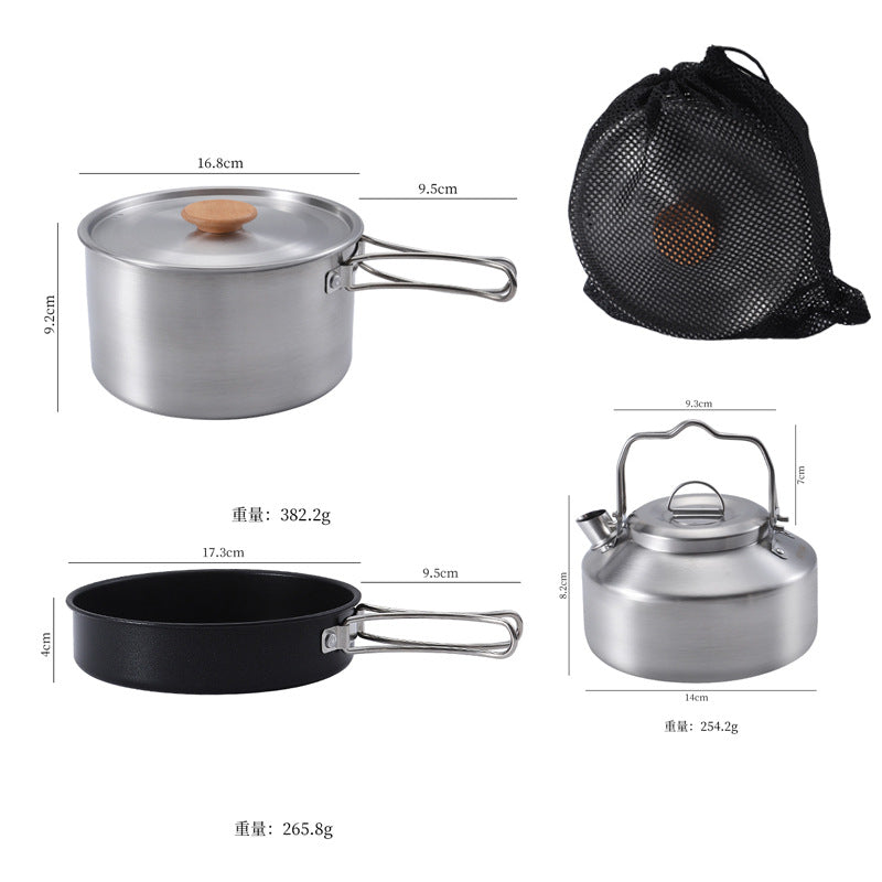 Load image into Gallery viewer, KinWild Stainless Steel Camp Cook Set