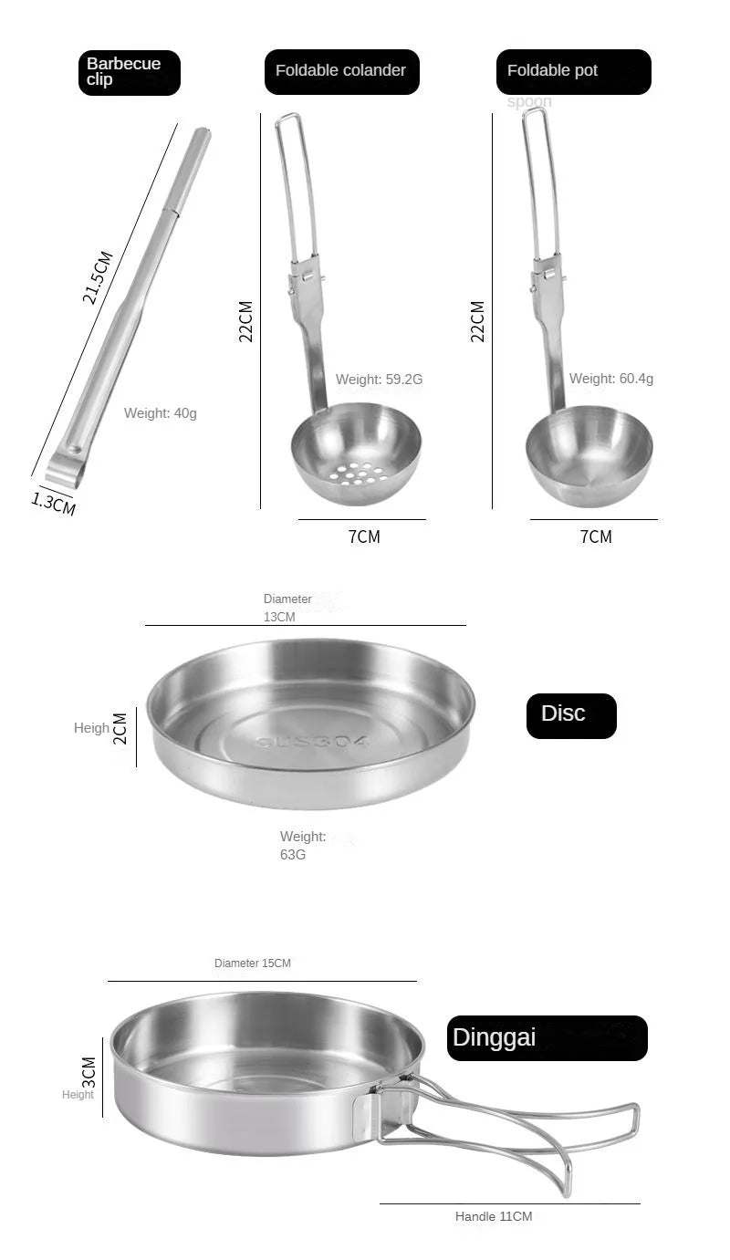 Load image into Gallery viewer, KinWild 18pcs Cooking Pots Set Kettle Tableware