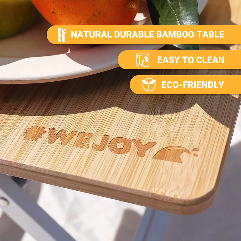 Load image into Gallery viewer, WEJOY Bamboo 4333 Mini Picnic Table with Umbrella Hole