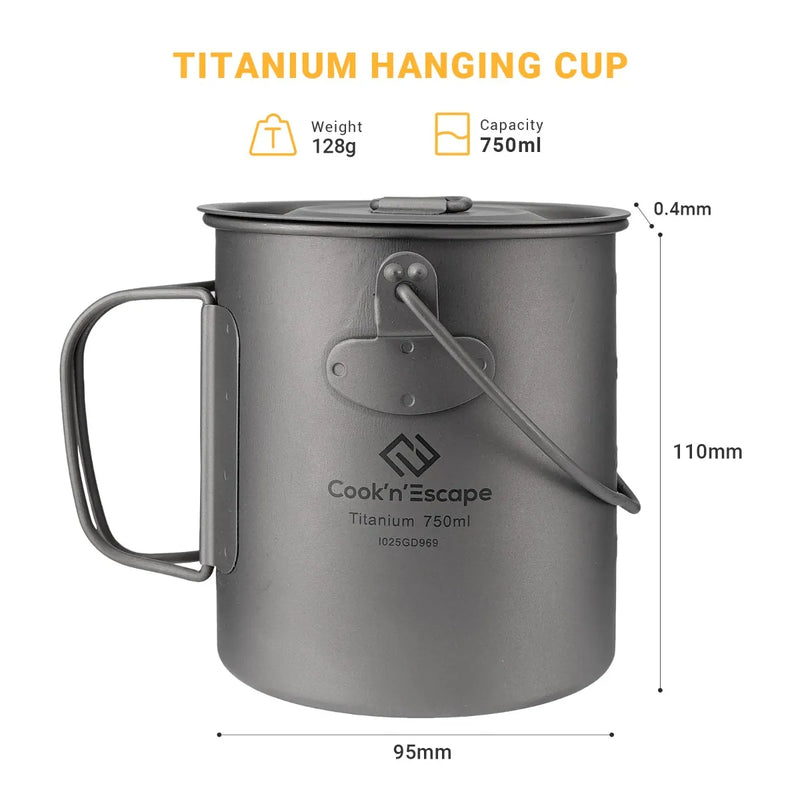Cargue la imagen en el visor de la galería, Cook'n'Escape 750ml Titanium Soloist Titanium Pot