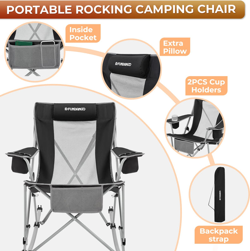 Load image into Gallery viewer, FUNDANGO Portable Rocking Folding Chair