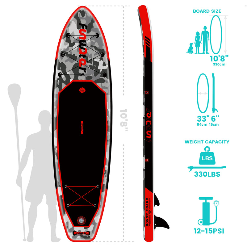 Load image into Gallery viewer, Camouflage Inflatable Stand Up Paddle Board 10'8inch