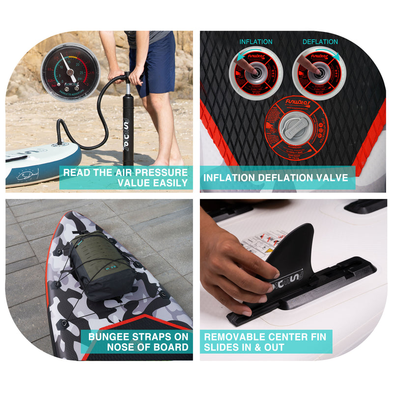 Load image into Gallery viewer, Camouflage Inflatable Stand Up Paddle Board 10'8inch