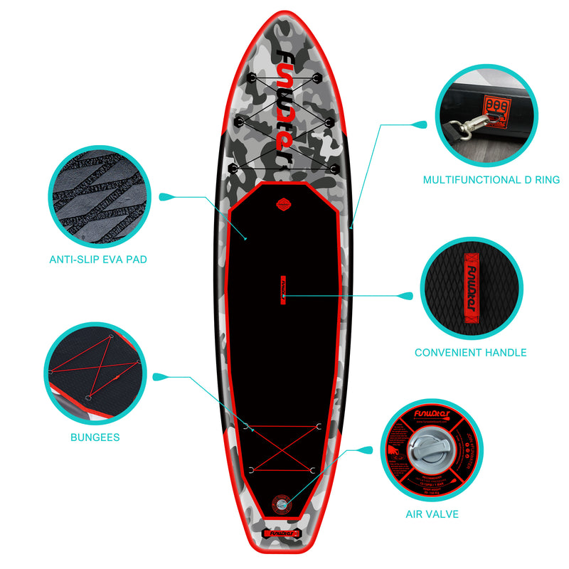 Load image into Gallery viewer, Camouflage Inflatable Stand Up Paddle Board 10'8inch