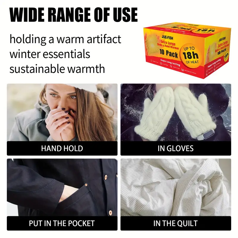 Load image into Gallery viewer, KinWild 10pcs/box, Self-heating Thermal Hand Warmers
