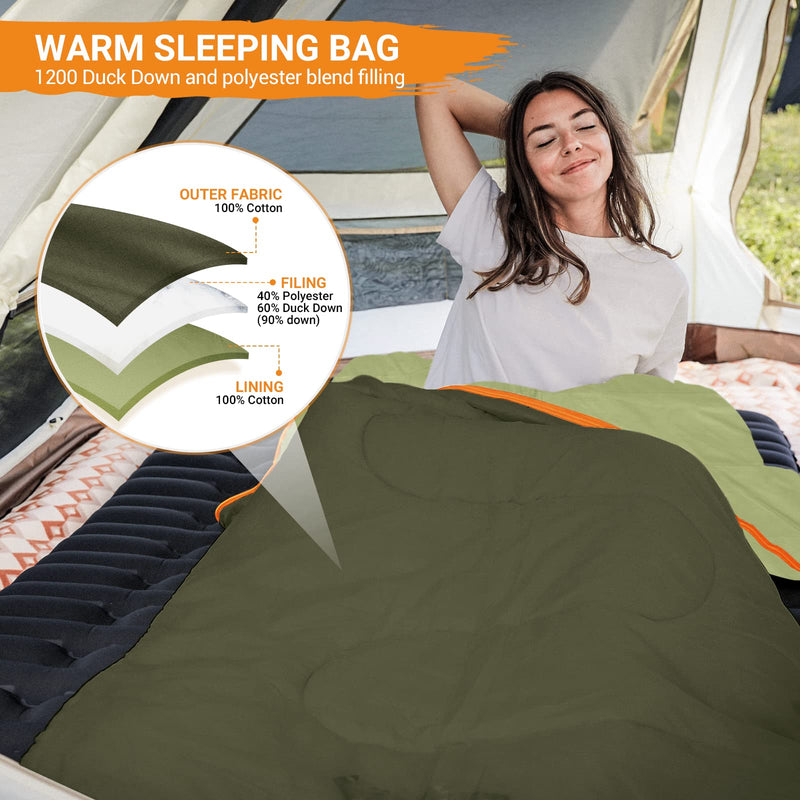 Load image into Gallery viewer, KingCamp Ultralight Duck Down 0 Sleeping Bag with Compression Sack