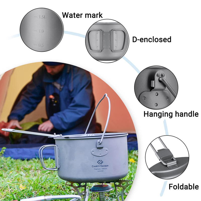 Load image into Gallery viewer, Cook'n'Escape Mountain Top Pot Titanium Pot