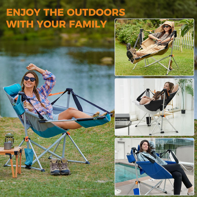 Load image into Gallery viewer, KingCamp ORCHID C20 Folding Rocking Chair Hammock Camping Chair