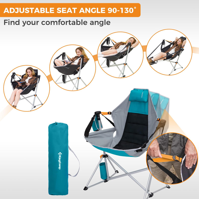 Load image into Gallery viewer, KingCamp ORCHID C20 Folding Rocking Chair Hammock Camping Chair