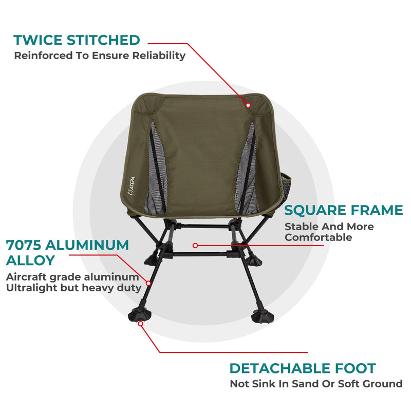 Load image into Gallery viewer, ATEPA Ultralight Square Tall Camping Chair