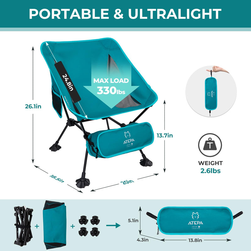 Load image into Gallery viewer, ATEPA Ultralight Square Tall Camping Chair