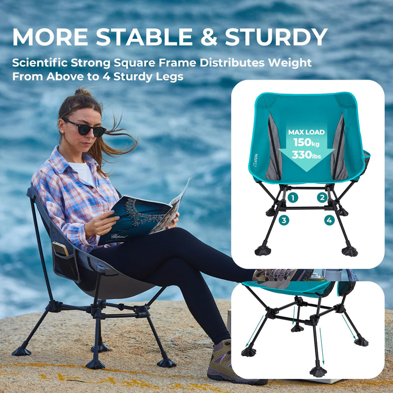Load image into Gallery viewer, ATEPA Ultralight Square Tall Camping Chair Stable and Sturdy