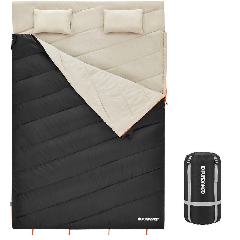 Load image into Gallery viewer, FUNDANGO 3-in-1 XL Queen Double Sleeping Bag with 2 Pillows