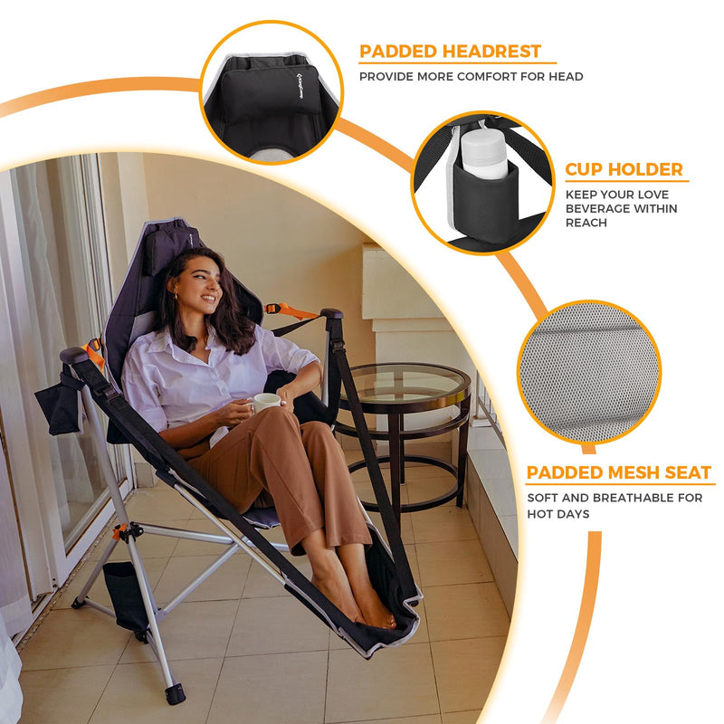 Load image into Gallery viewer, KingCamp ORCHID C20 Folding Rocking Chair Hammock Camping Chair