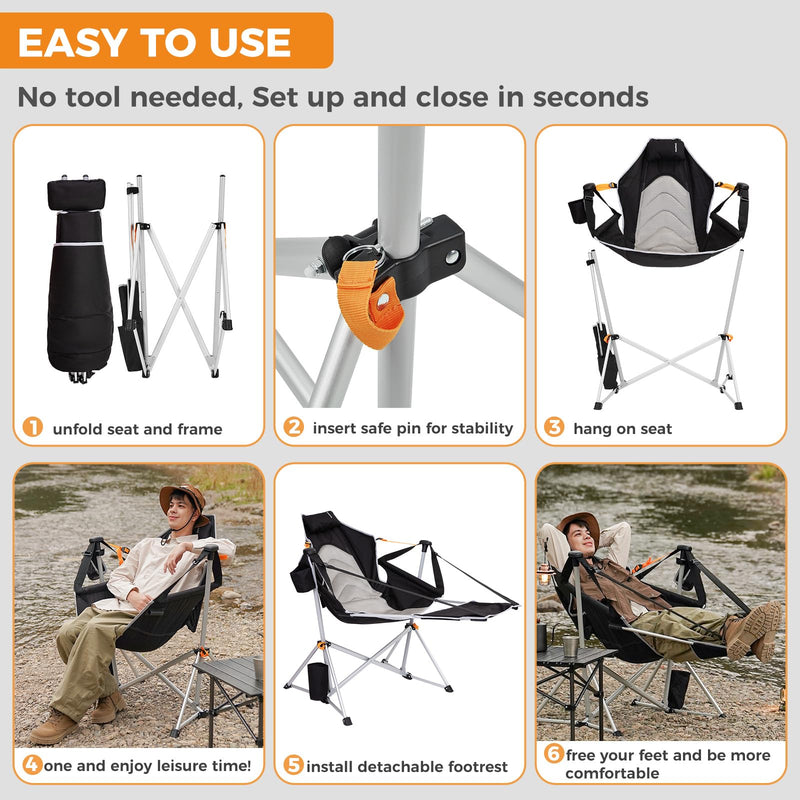 Load image into Gallery viewer, KingCamp ORCHID C20 Folding Rocking Chair Hammock Camping Chair