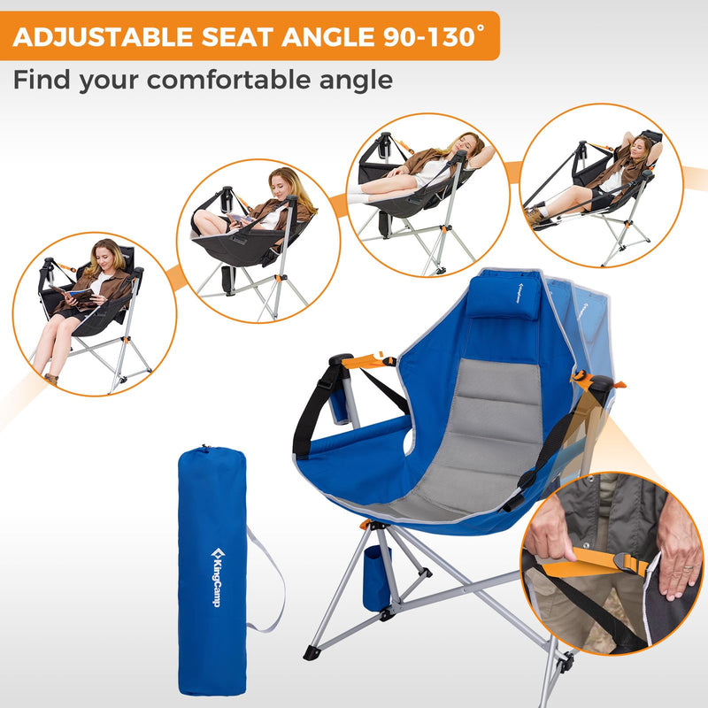 Load image into Gallery viewer, KingCamp ORCHID C20 Folding Rocking Chair Hammock Camping Chair
