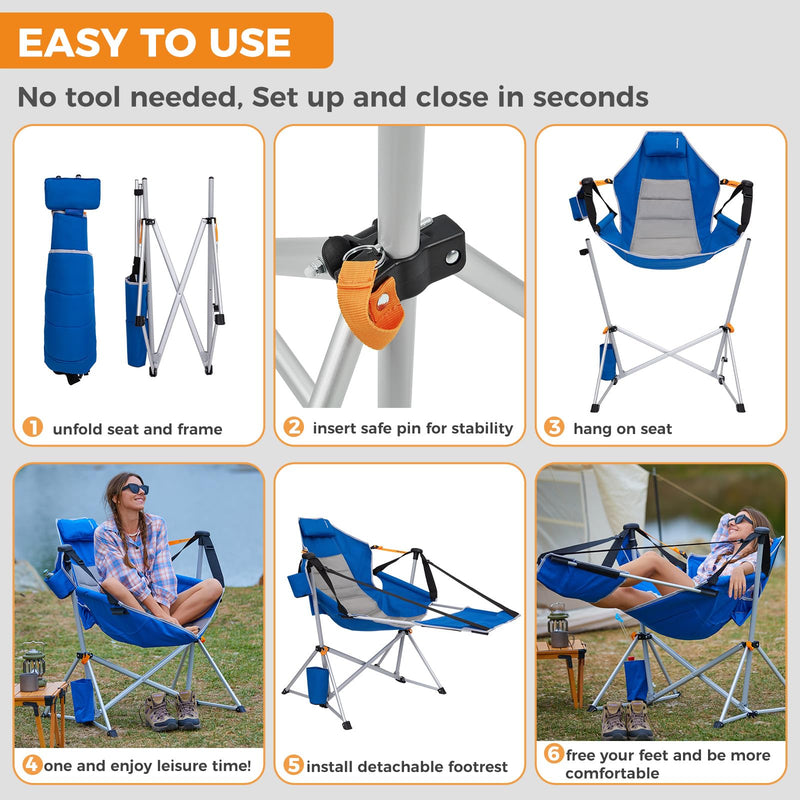 Load image into Gallery viewer, KingCamp ORCHID C20 Folding Rocking Chair Hammock Camping Chair