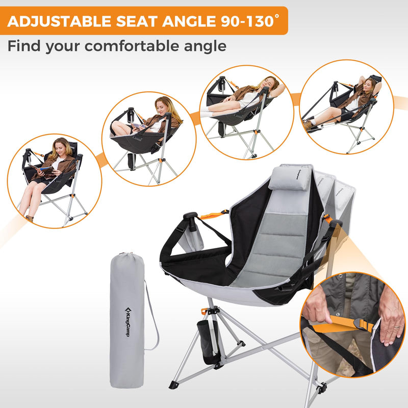 Load image into Gallery viewer, KingCamp ORCHID C20 Folding Rocking Chair Hammock Camping Chair