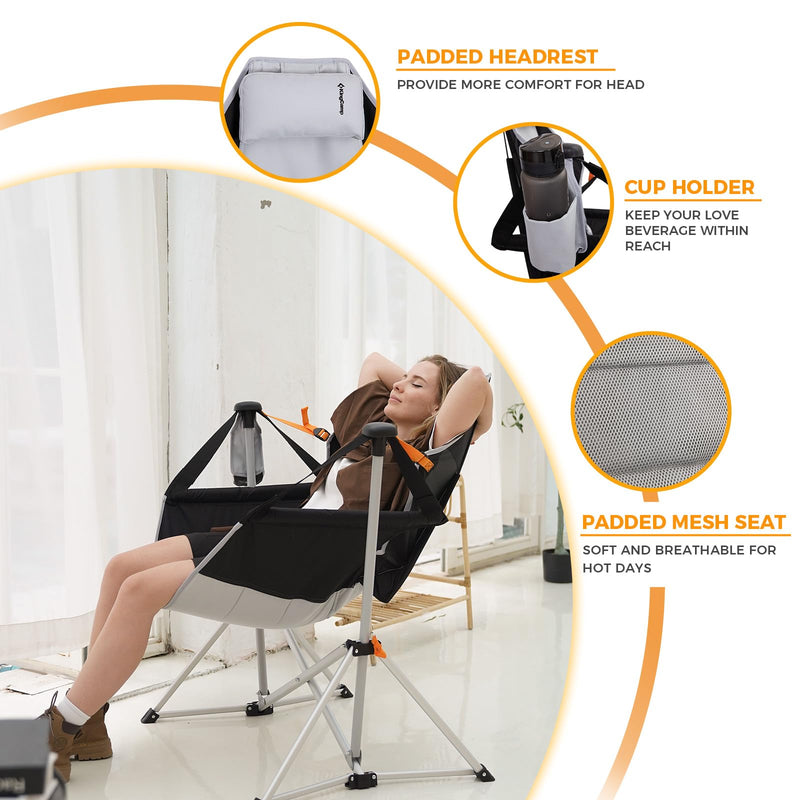 Load image into Gallery viewer, KingCamp ORCHID C20 Folding Rocking Chair Hammock Camping Chair