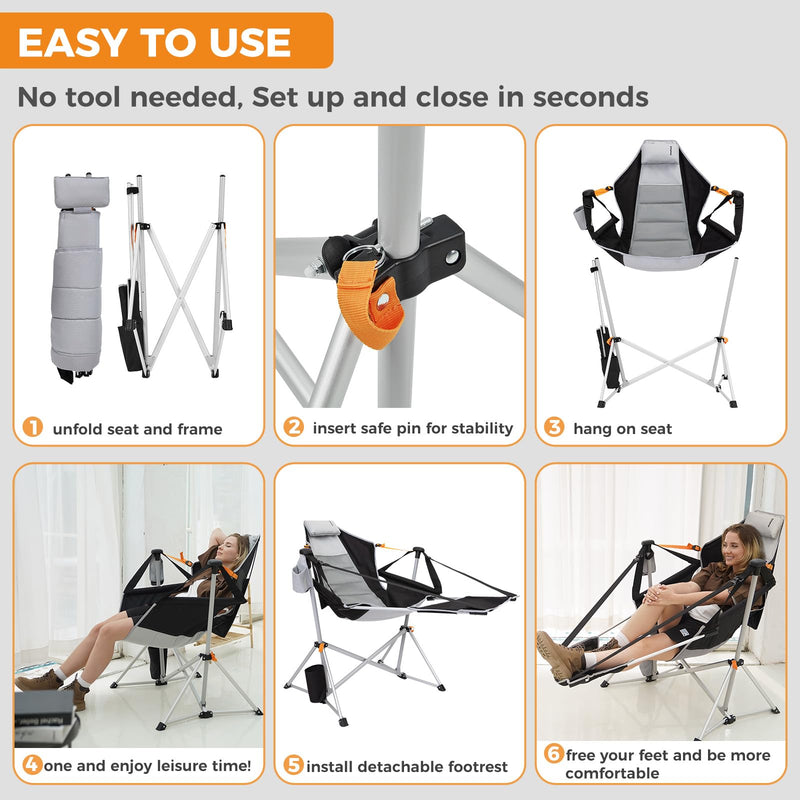 Load image into Gallery viewer, KingCamp ORCHID C20 Folding Rocking Chair Hammock Camping Chair