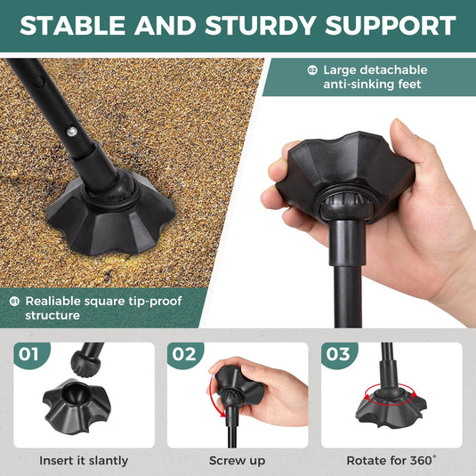 ATEPA Ultralight Backpacking Chair - 440lb Capacity, Compact Folding Camp Chair with Side Pocket for Hiking, Camping, Festivals & Outdoor Concerts