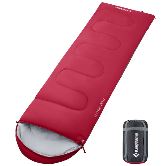 KingCamp Oasis 250 Sleeping Bag-Envelope With Hood 3 Season Camping Sleeping Bag