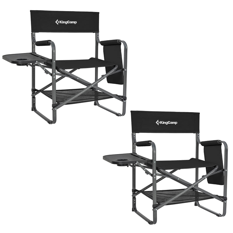Cargue la imagen en el visor de la galería, KingCamp Camping Directors Chairs with Side Table and Storage Pockets