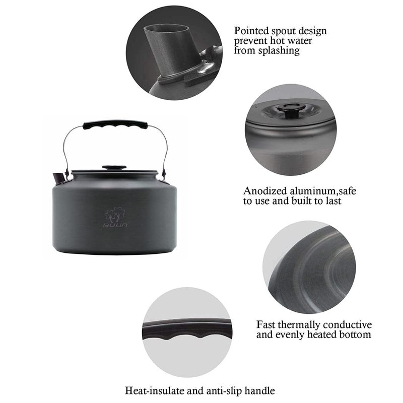 Load image into Gallery viewer, BULIN Hard Anodized Aluminum Camping Kettle 1.6L and 2.2L