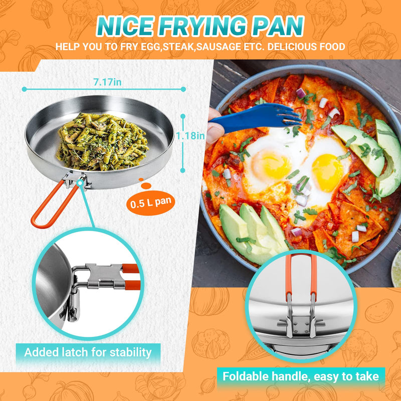 Load image into Gallery viewer, KingCamp 17/25pcs Stainless Steel Cookware Set pro