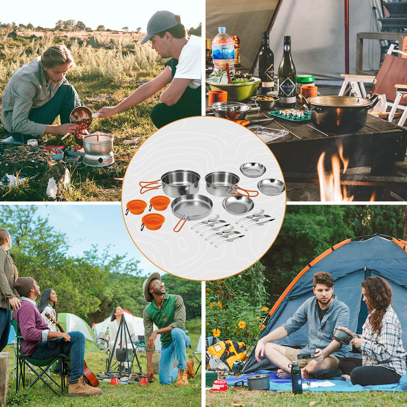 Load image into Gallery viewer, KingCamp ADVENTURER pro Stainless Steel Cookware Set pro