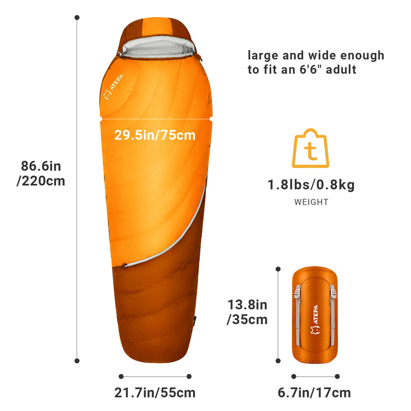 Load image into Gallery viewer, ATEPA DENALI 340L Down Sleeping Bag-Mummy