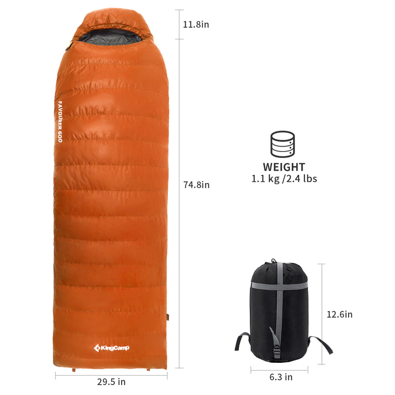 Load image into Gallery viewer, KingCamp FAVOURER 425 Hooded Rectangular Sleeping Bag