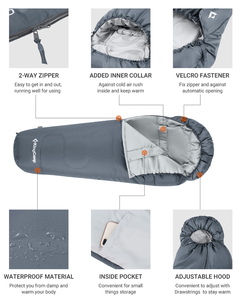 Load image into Gallery viewer, KingCamp Treck 300 Sleeping Bag-Mummy