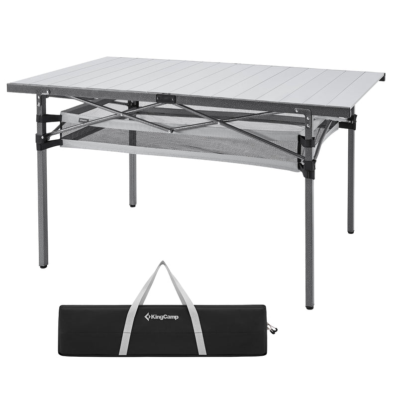 Cargue la imagen en el visor de la galería, KingCamp Aluminum Roll Up Table with Net Bag