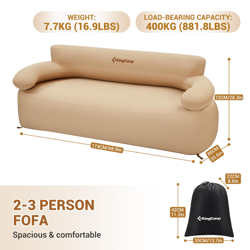 Load image into Gallery viewer, KingCamp Inflatable Loveseat With Foot Pump