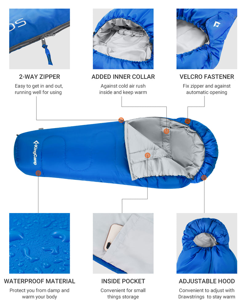 Load image into Gallery viewer, KingCamp Treck 300 Sleeping Bag-Mummy