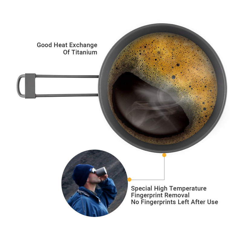 Load image into Gallery viewer, Cook'n'Escape 300ml Titanium Sierra Cup with Folding Handle