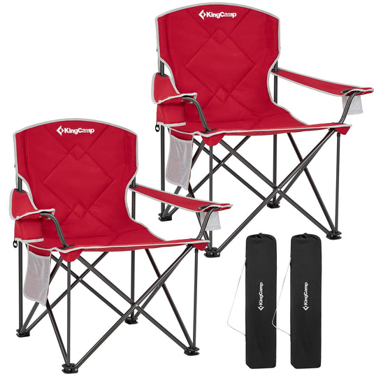 KingCamp Extra-Large Folding Camping Chair with Durable Non-Slip Foot Cover