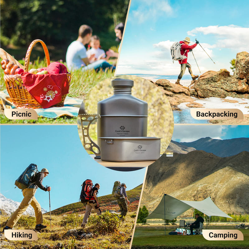Load image into Gallery viewer, Cook'n'Escape Titanium Military Lunch Box Kettle Combination